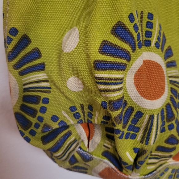 Fossil Green Floral Boho Purse with Braided Handles - Picture 8 of 11